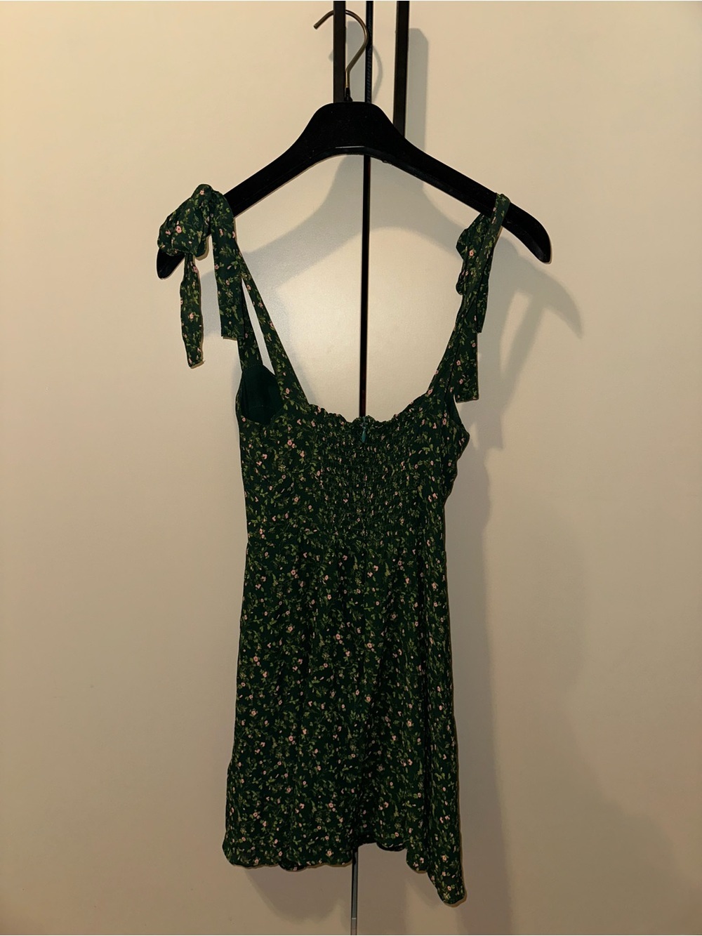 Reformation Niara Boho Tie Straps Smocked Floral Mini Dress In Coriander Size 0 - Picture 7 of 7